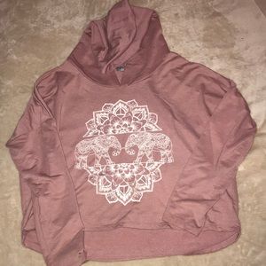 PINK CHARLOTTE RUSSE LONG SLEEVE SHIT WITH A HOOD